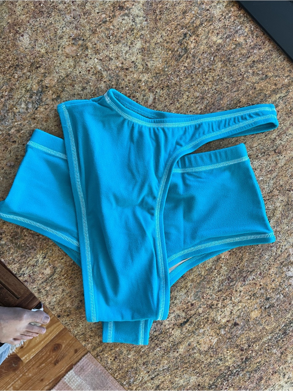 Turquoise High-Cut Women’s Bikini Bottom & off the shoulder top